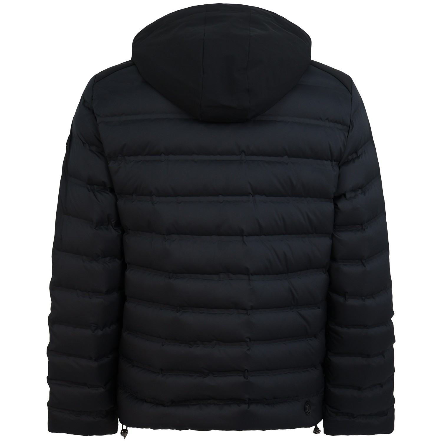 Piumino nero con cappuccio per uomo 2