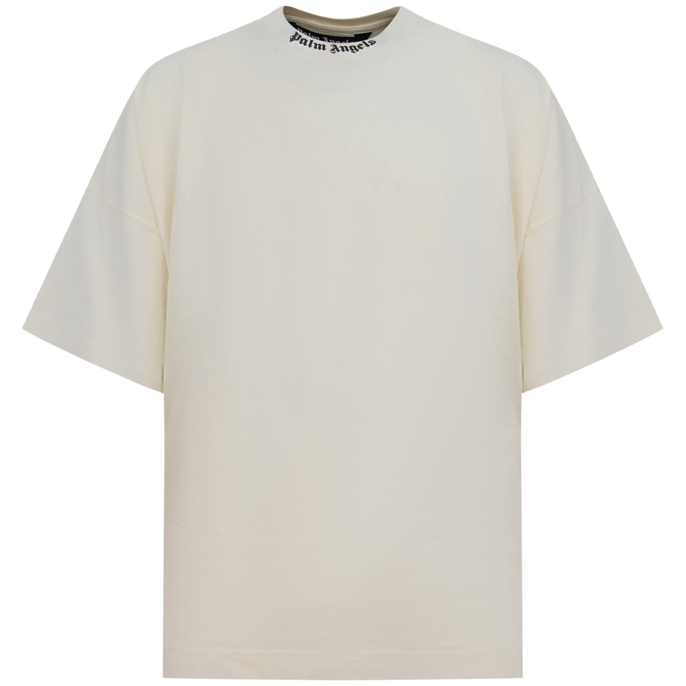 T-shirt bianca con maxi logo posteriore per uomo