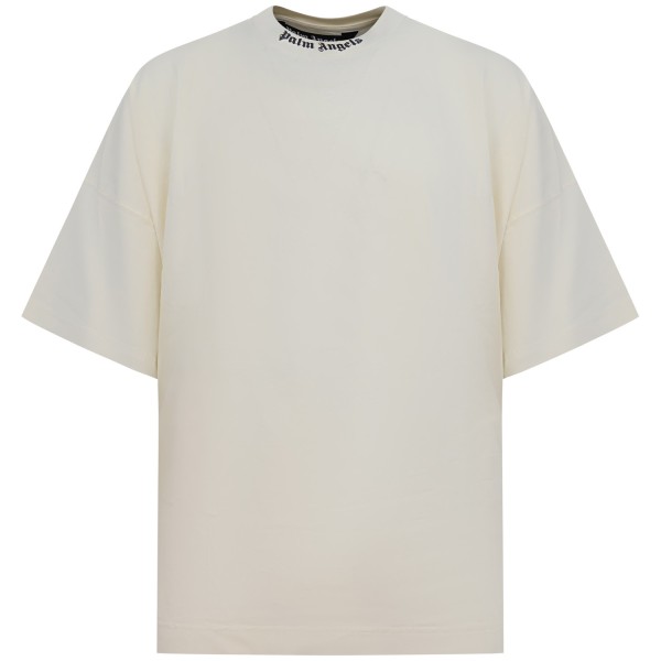 T-shirt bianca con maxi logo posteriore per uomo