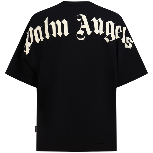 T-shirt nera con maxi logo posteriore per uomo