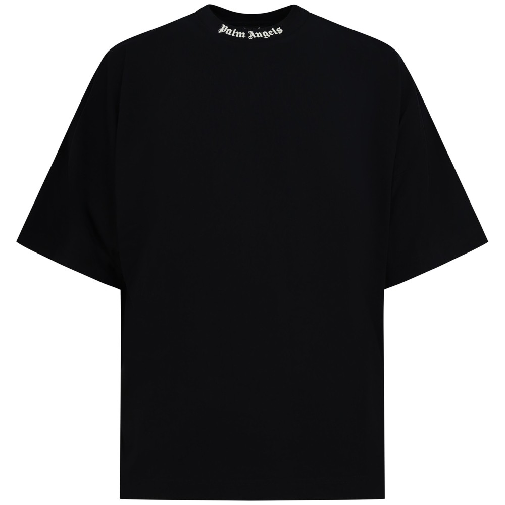 T-shirt nera con maxi logo posteriore per uomo