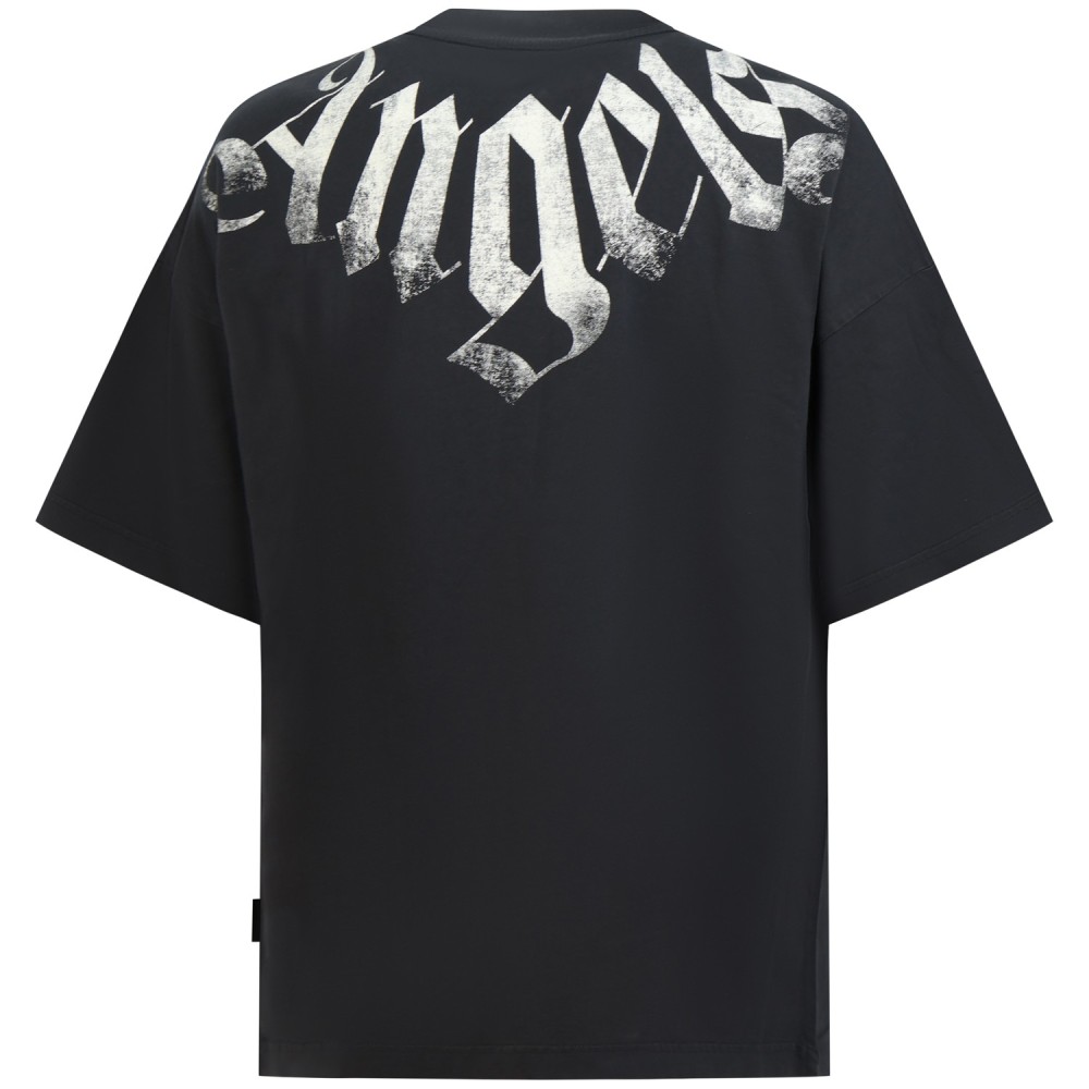 T-shirt nera con maxi logo per uomo
