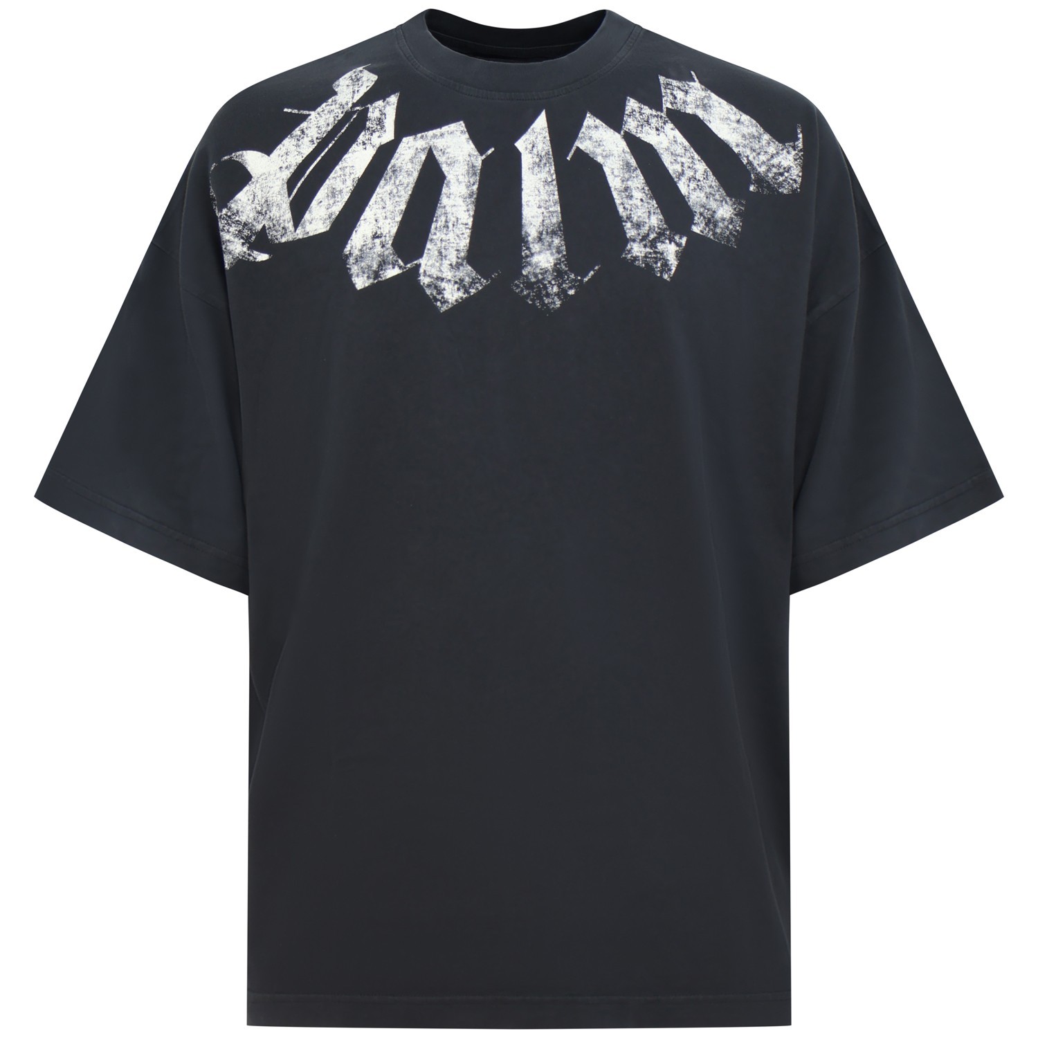 T-shirt nera con maxi logo per uomo 2
