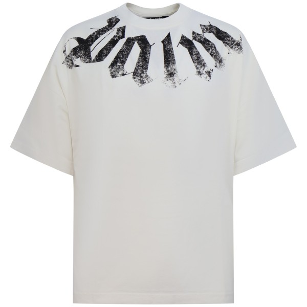 T-shirt bianca con maxi logo per uomo