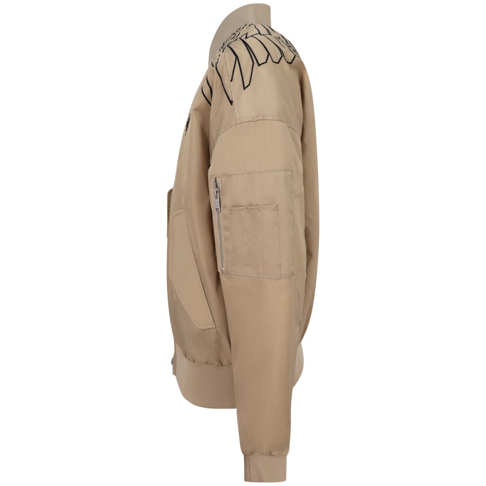 Giubbotto beige con logo all over per uomo