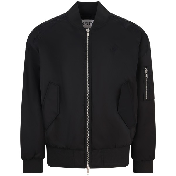 Giubbotto nero con logo all over per uomo
