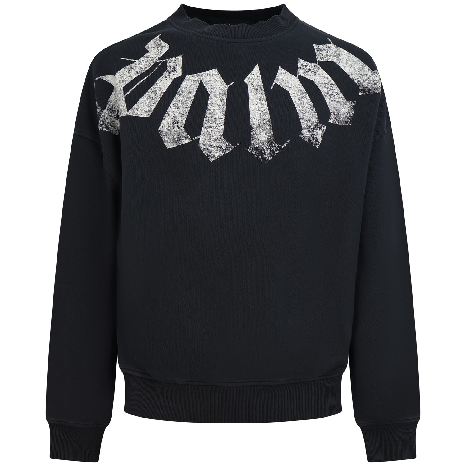 Felpa nera con maxi logo per uomo