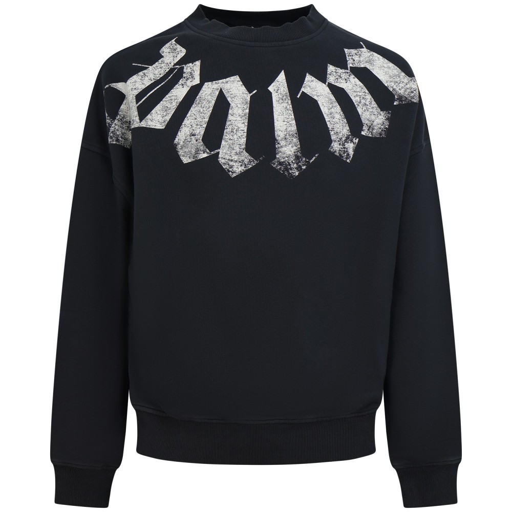 Felpa nera con maxi logo per uomo