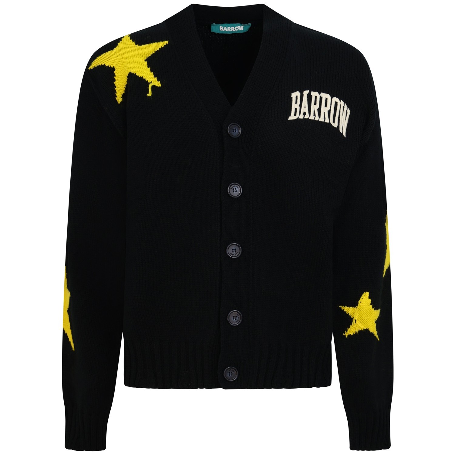 Cardigan nero con stampe all over per uomo