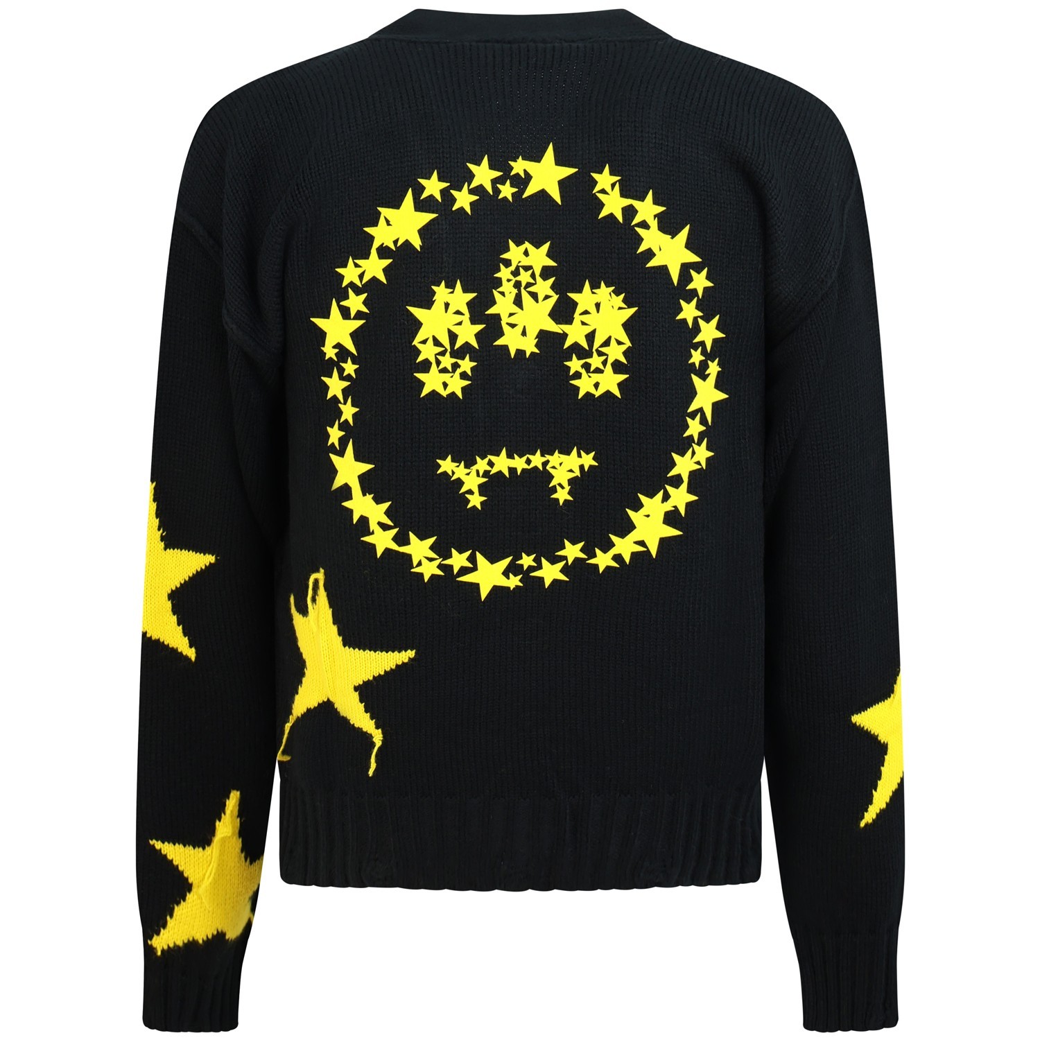 Cardigan nero con stampe all over per uomo 2