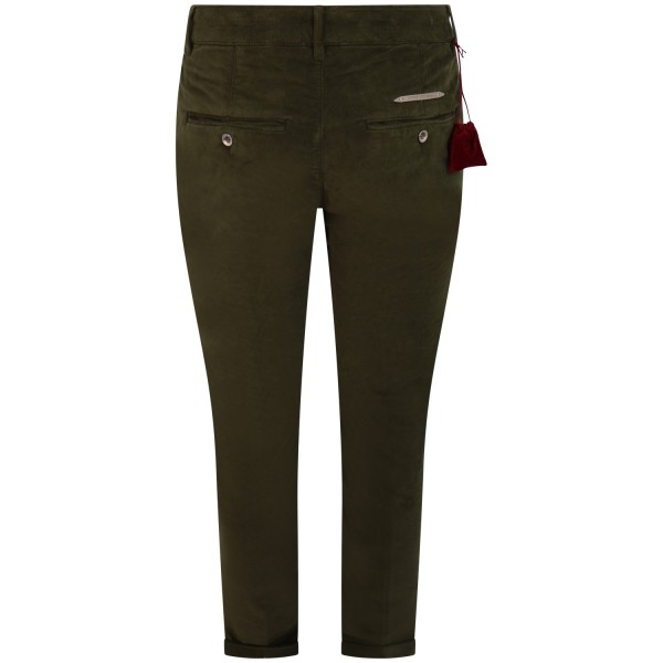Pantalone verde 'CHINOS SAND' in velluto per uomo