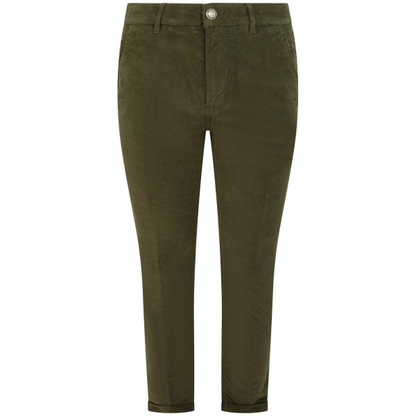 Pantalone verde 'CHINOS SAND' in velluto per uomo