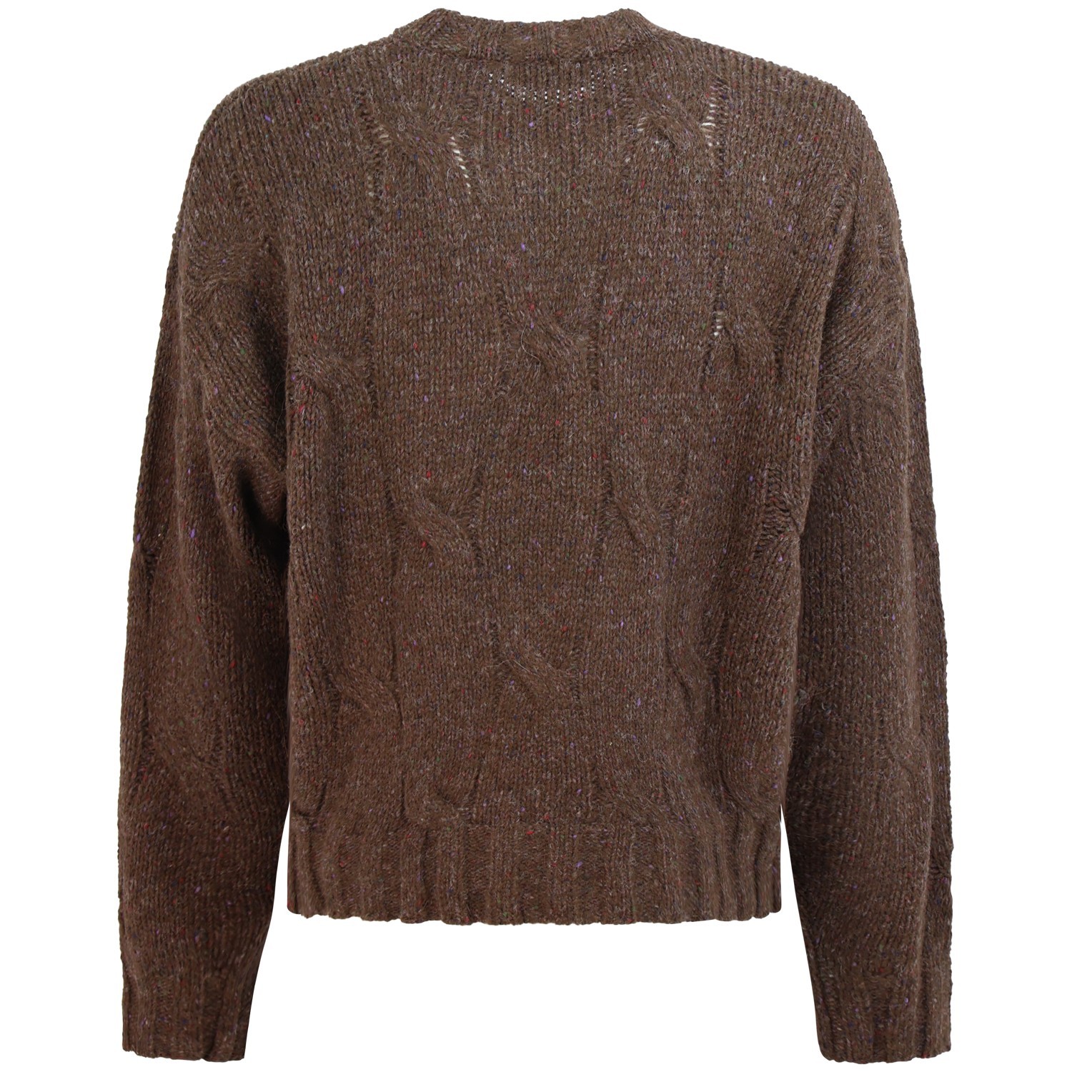 Maglione marrone intrecciato per uomo 2