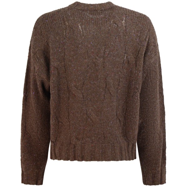 Maglione marrone intrecciato per uomo