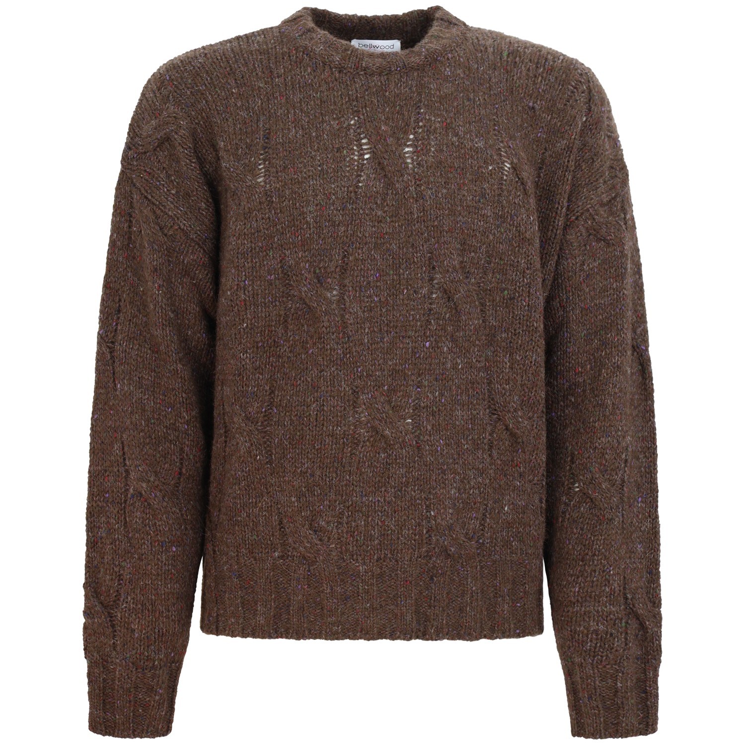 Maglione marrone intrecciato per uomo