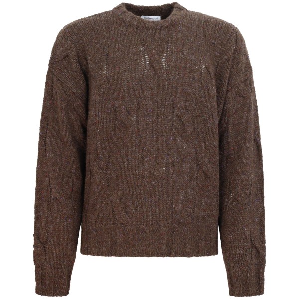 Maglione marrone intrecciato per uomo