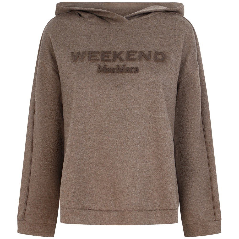 Maglione marrone con cappuccio  per donna