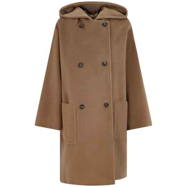 Cappotto beige con cappuccio  per donna
