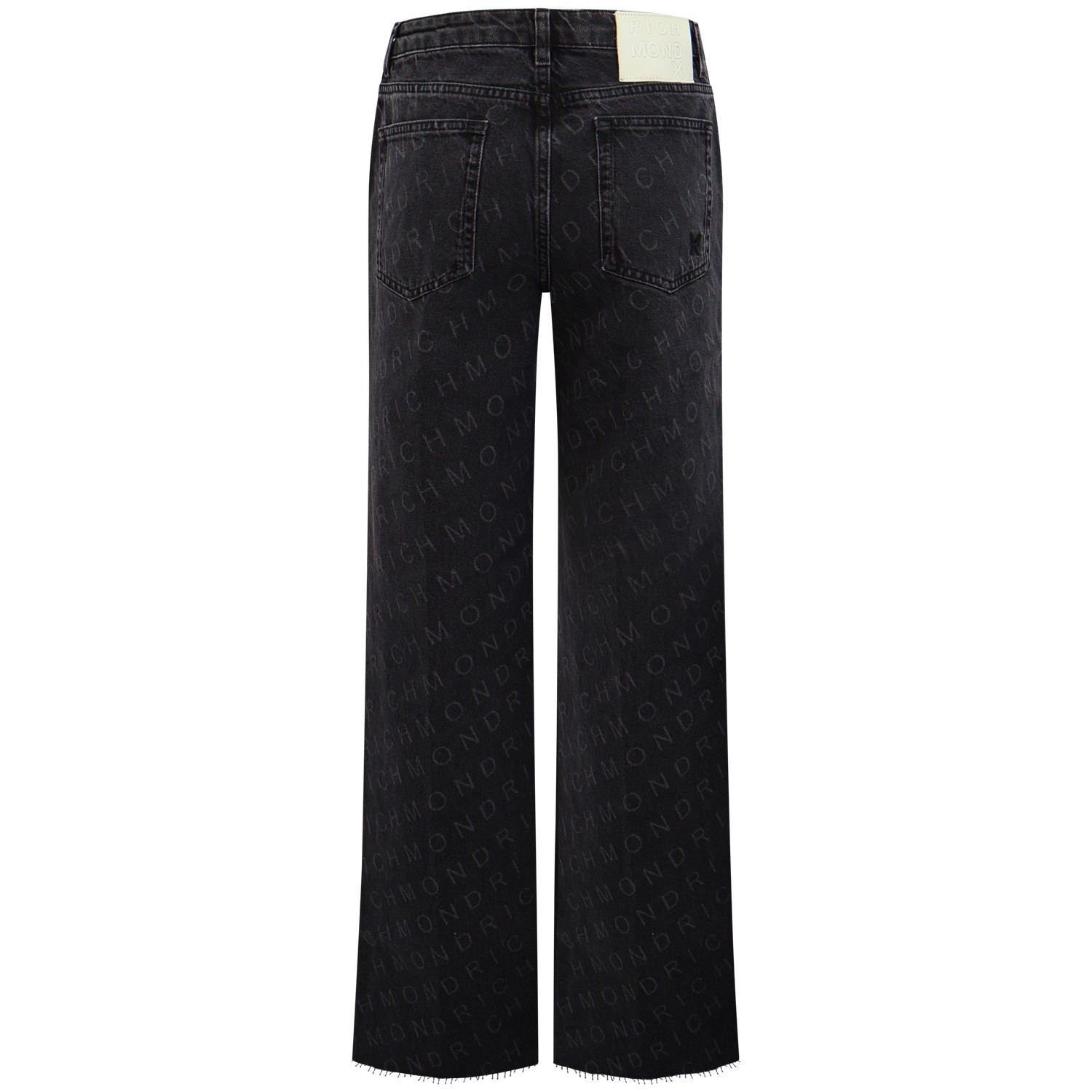 Jeans nero logato per donna 2