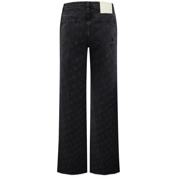 Jeans nero logato per donna