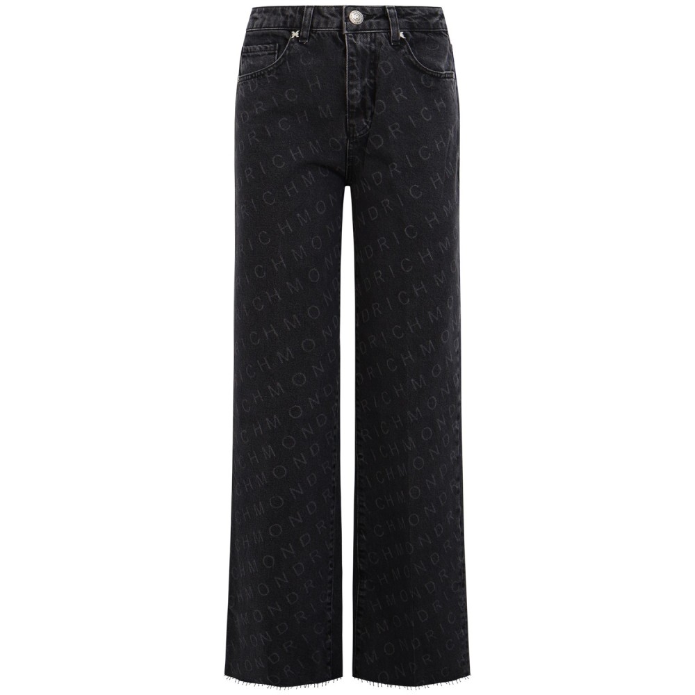 Jeans nero logato per donna