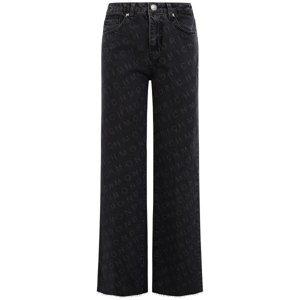 Jeans nero logato per donna
