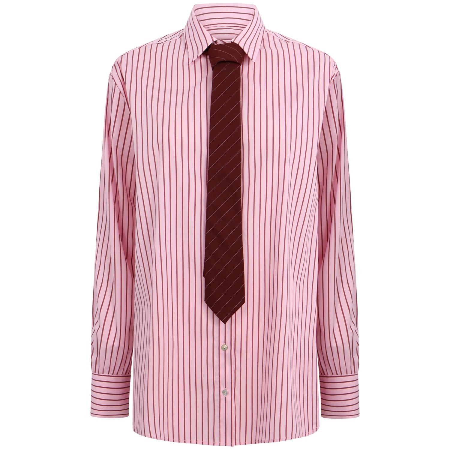 Camicia  a righe rosa per donna