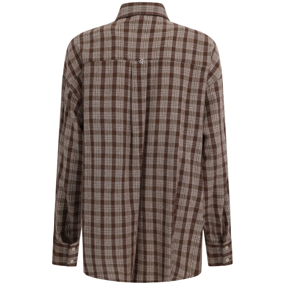 Camicia a quadri marrone per donna