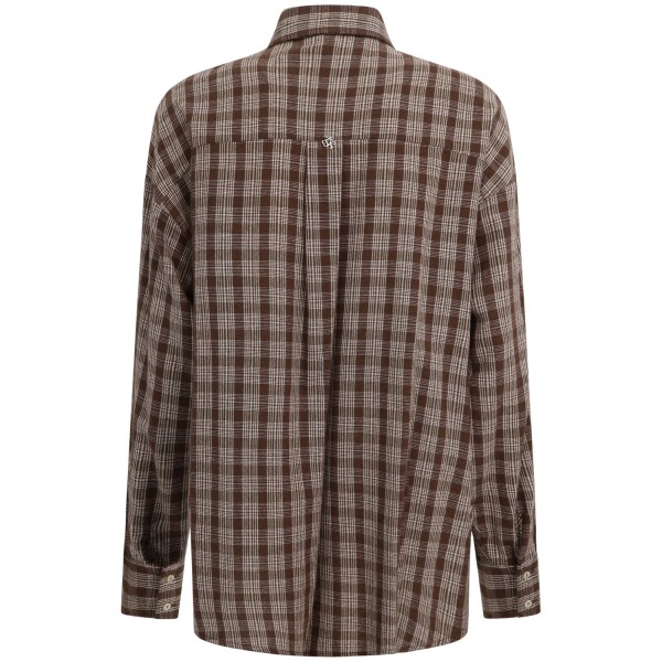 Camicia a quadri marrone per donna