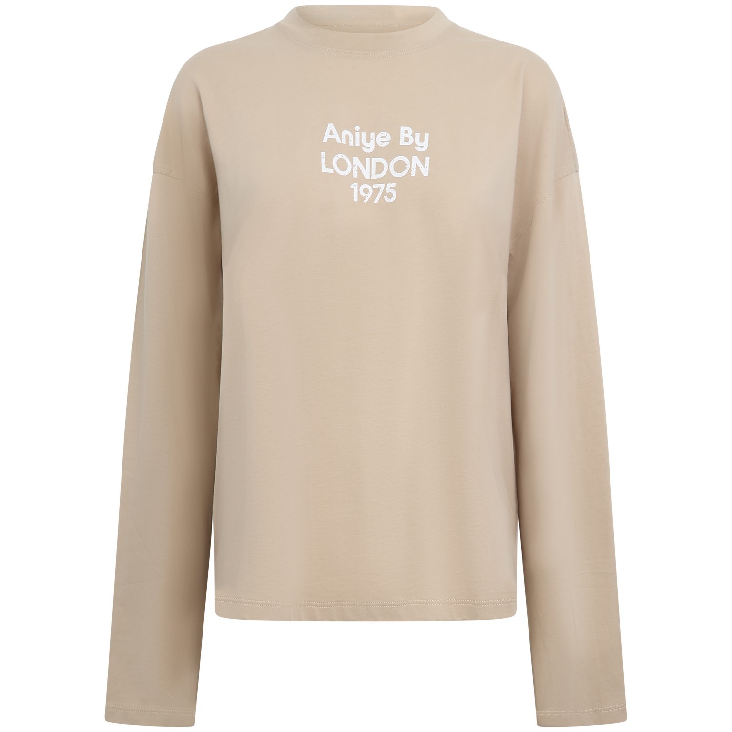 T-shirt beige manica lunga per donna