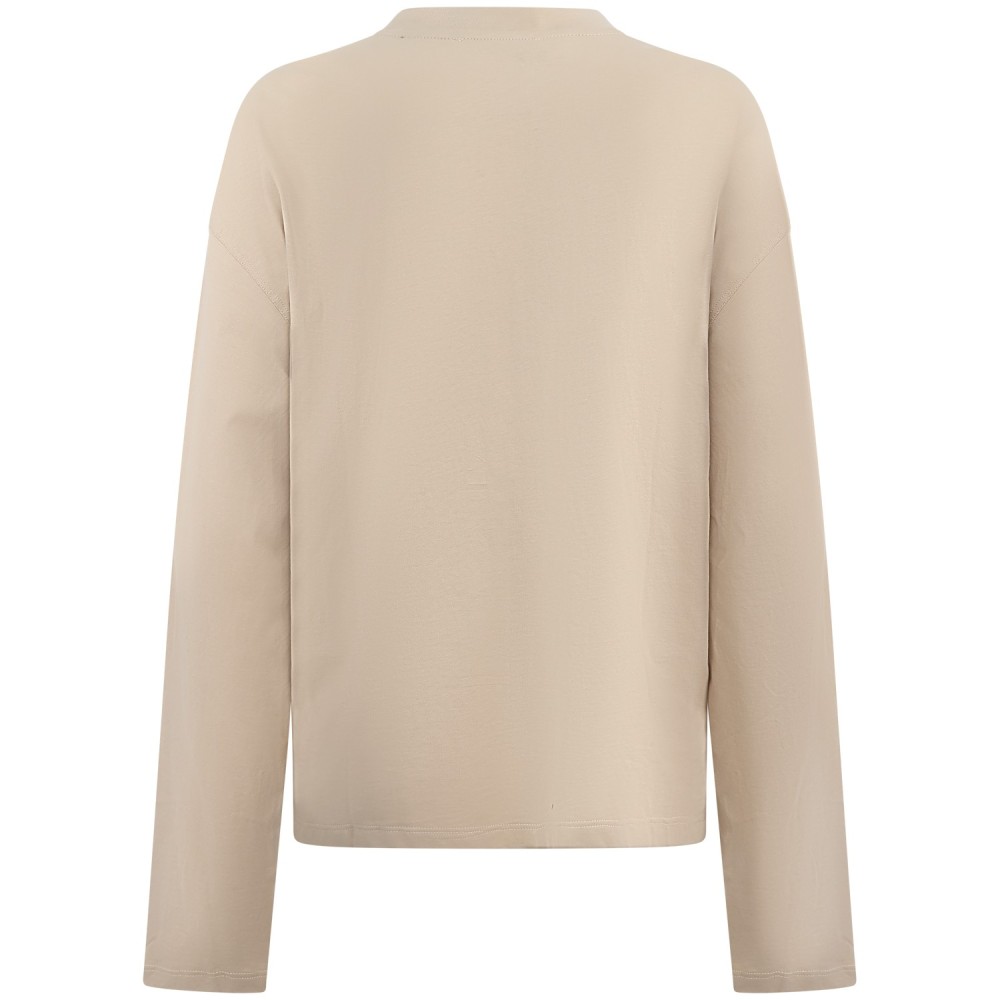 T-shirt beige manica lunga per donna