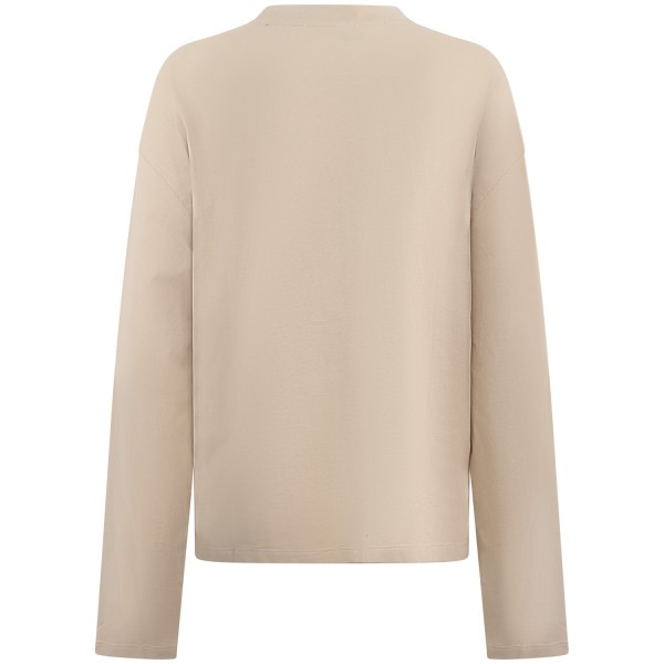 T-shirt beige manica lunga per donna