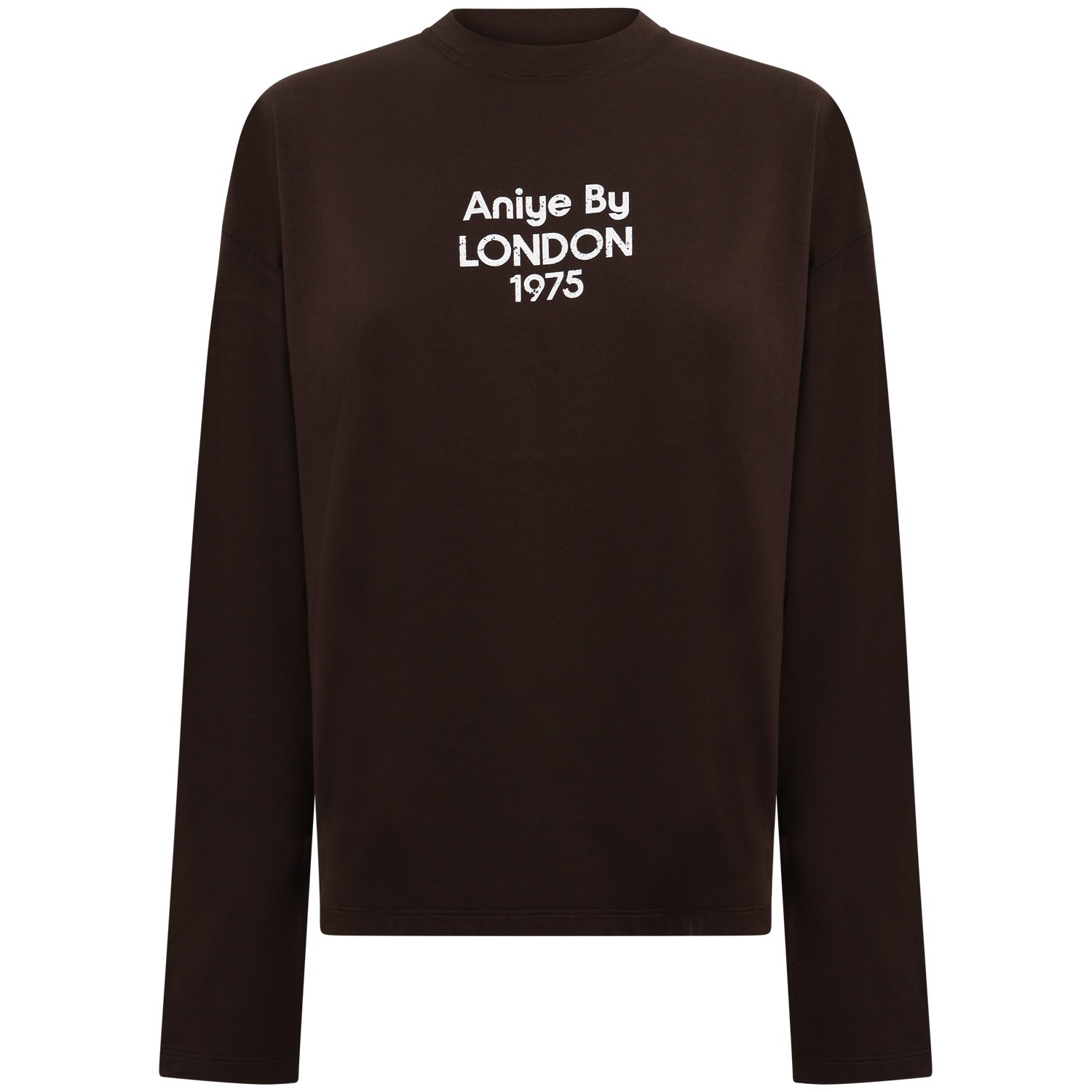 T-shirt marrone manica lunga per donna
