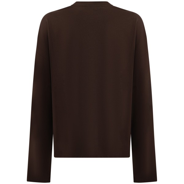 T-shirt marrone manica lunga per donna