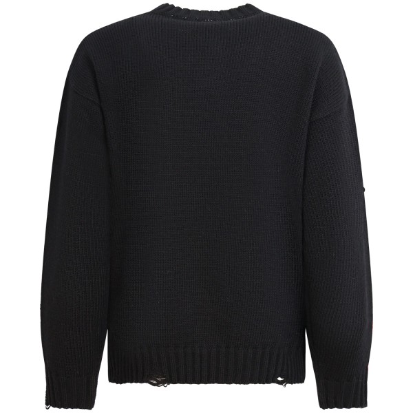 Maglione nero con gatto per donna