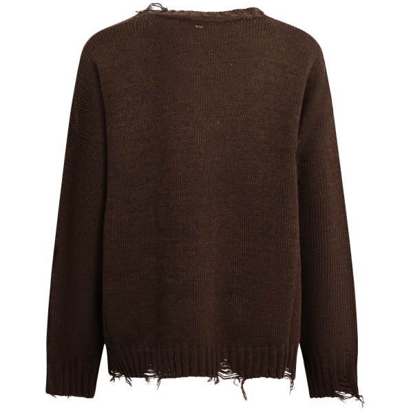 Maglione marrone con numero davanti per donna