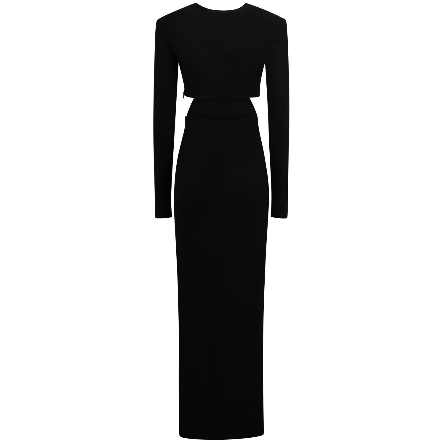 Abito nero con cut out per donna 2