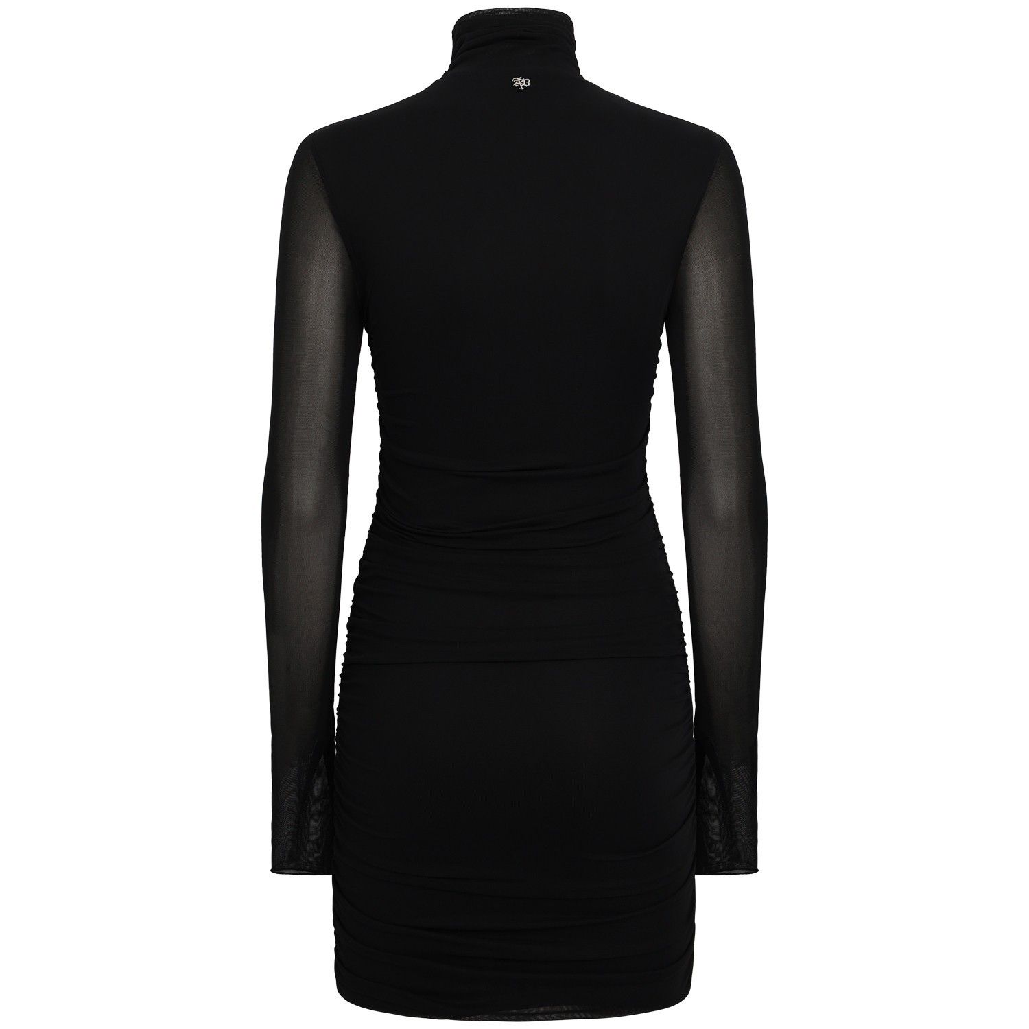 Abito corto con drappggio nero per donna 2