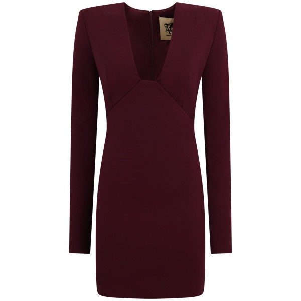 Abito corto tubino bordeaux per donna