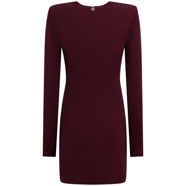 Abito corto tubino bordeaux per donna
