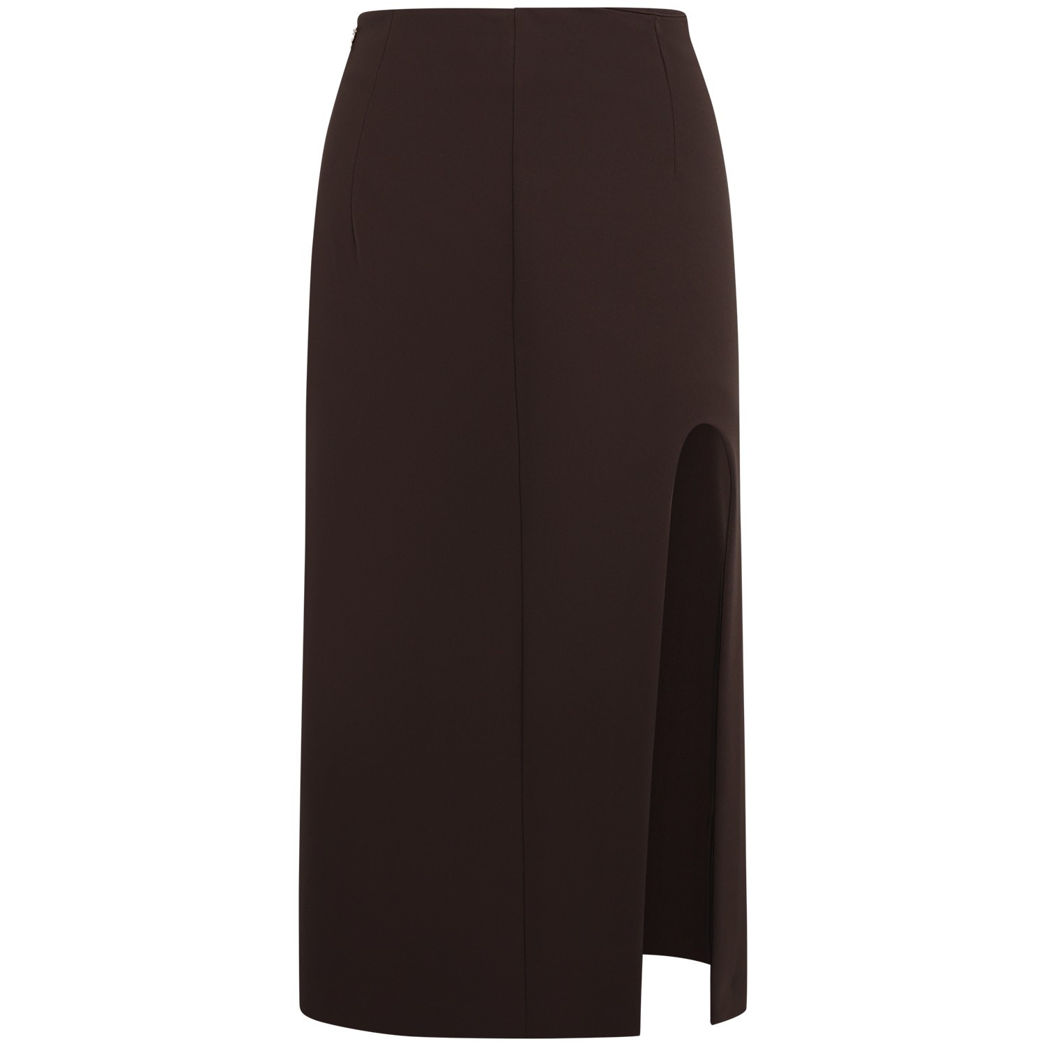 Gonna a tubino con spacco  marrone per donna