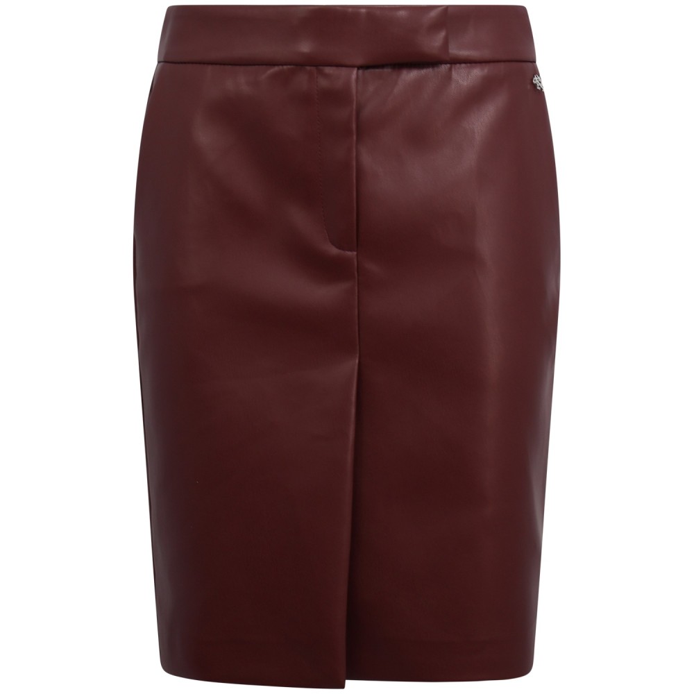 Gonna in ecopelle bordeaux per donna