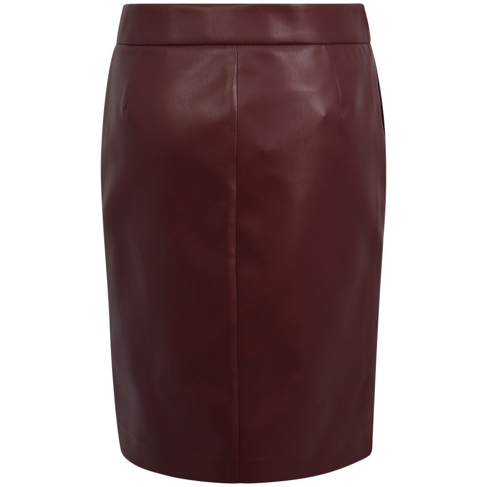 Gonna in ecopelle bordeaux per donna