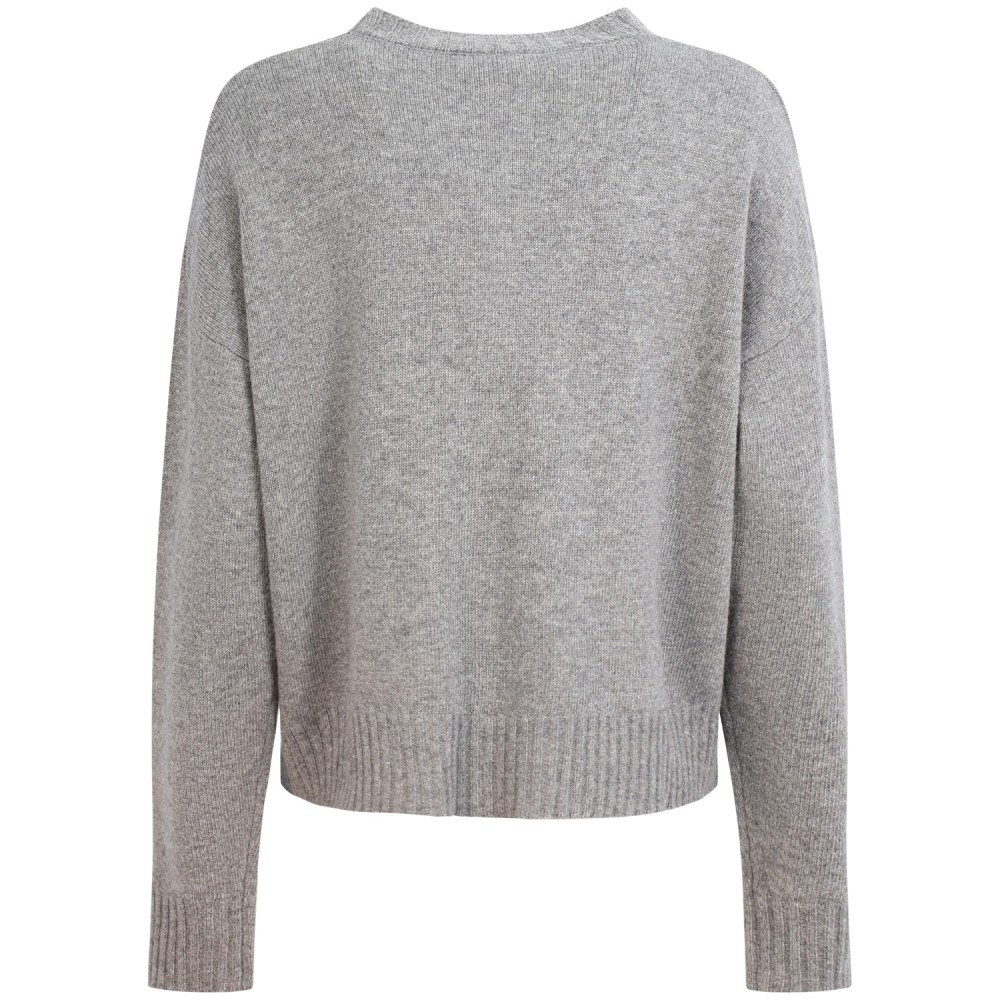 Maglione grigio con logo per donna
