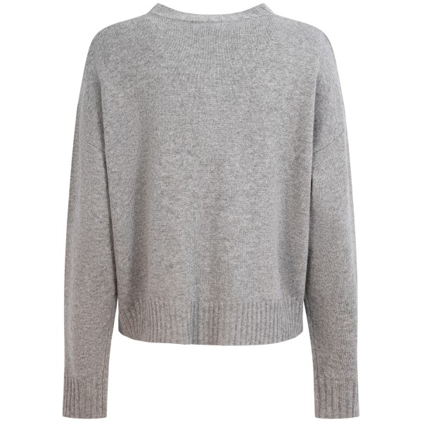 Maglione grigio con logo per donna