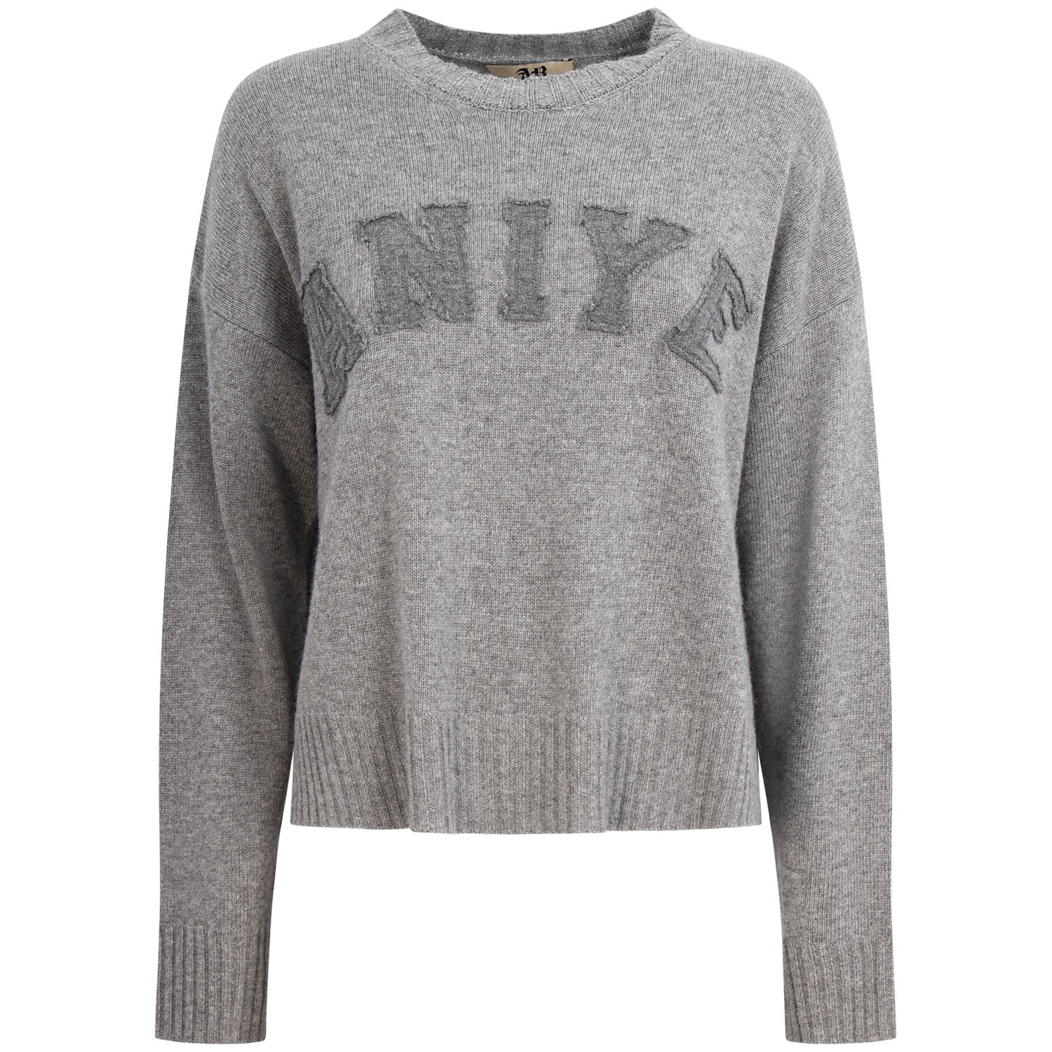Maglione grigio con logo per donna