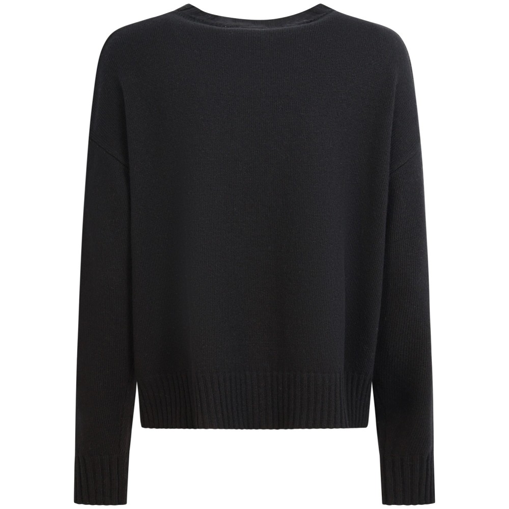 Maglione nero con logo per donna