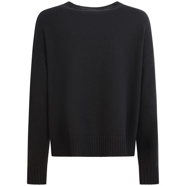 Maglione nero con logo per donna
