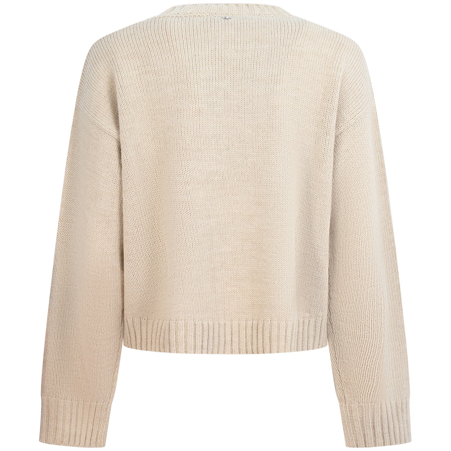 Maglione beige con logo numero per donna 2