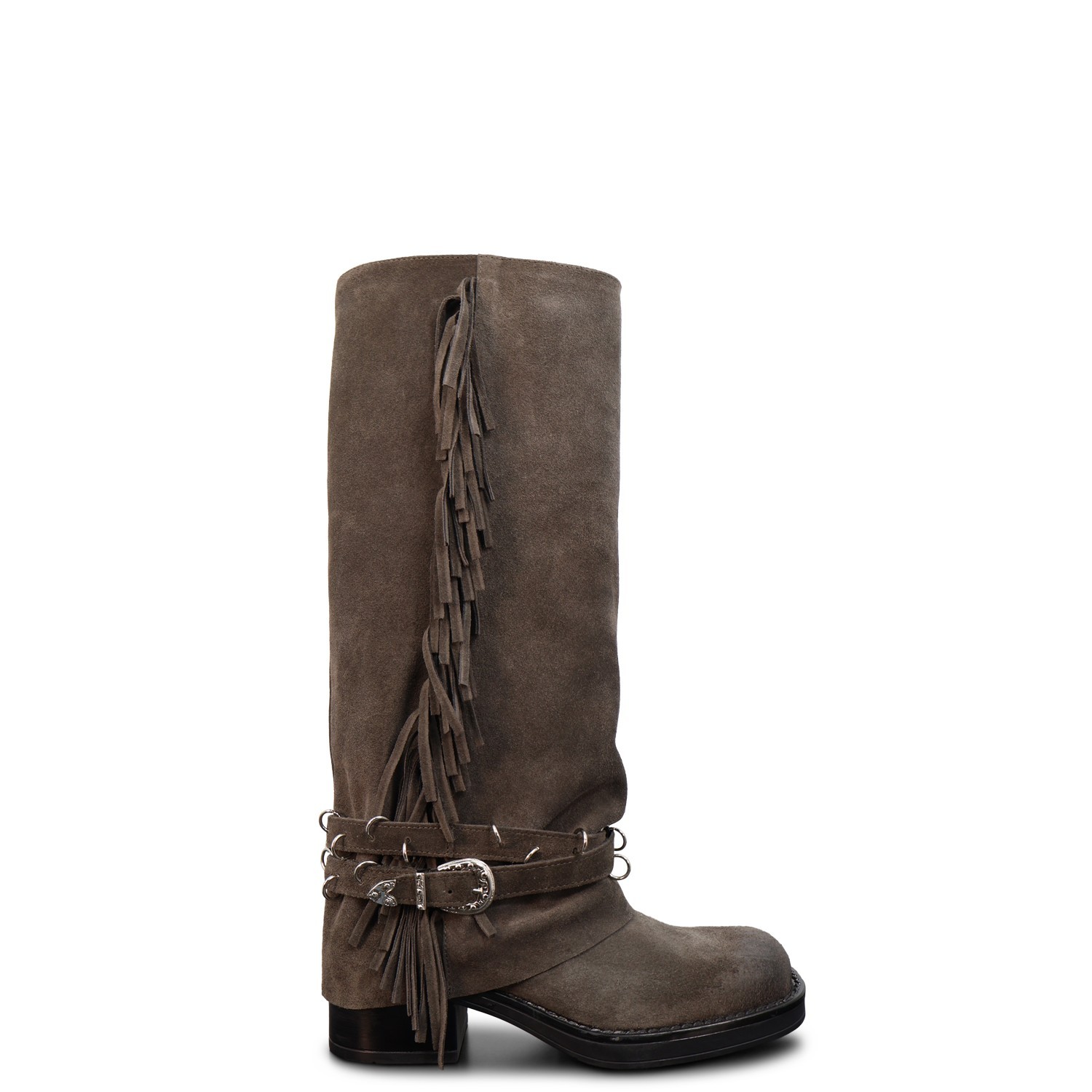 Stivale con piegone grigio per donna